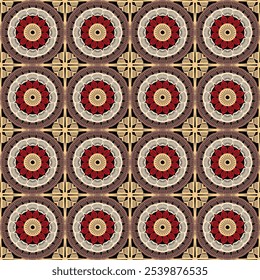 Pattern with crochet granny square with flowers wallpaper handmade decorative art design print	