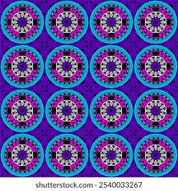 Pattern with crochet granny square with flowers wallpaper handmade decorative art design print	