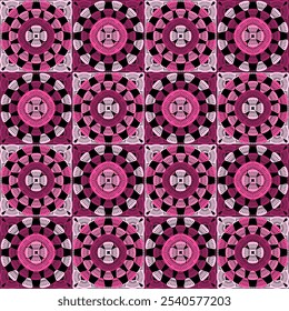 Muster mit Häkeln Granny Quadrat mit Blumen Tapete handgemachte dekorative Kunst Design Print	