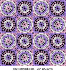 Muster mit Häkeln Granny Quadrat mit Blumen Tapete handgemachte dekorative Kunst Design Print	