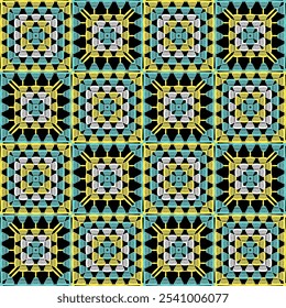 Muster mit Häkeln Granny Quadrat mit Blumen Tapete handgemachte dekorative Kunst Design Print	
