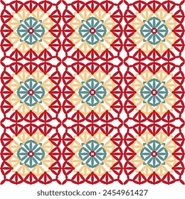 Pattern with crochet granny square wallpaper handmade decorative art design print 