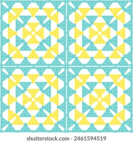 Pattern with crochet granny square wallpaper handmade decorative art design print 