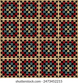 Muster mit Häkelgranny quadratischen Bildschirmhintergrund handgemachte dekorative Kunst Design-Druck 