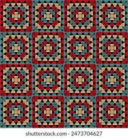 Muster mit Häkelgranny quadratischen Bildschirmhintergrund handgemachte dekorative Kunst Design-Druck 