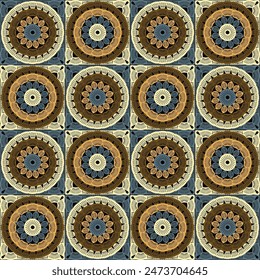 Pattern with crochet granny square wallpaper handmade decorative art design print 