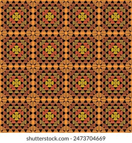 Pattern with crochet granny square wallpaper handmade decorative art design print 