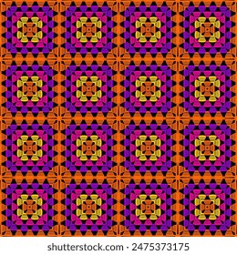 Patrón con ganchillo granny Fondo de pantalla cuadrado hecho a mano arte decorativo impresión de diseño 