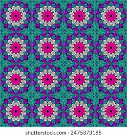 Muster mit Häkelgranny quadratischen Bildschirmhintergrund handgemachte dekorative Kunst Design-Druck 