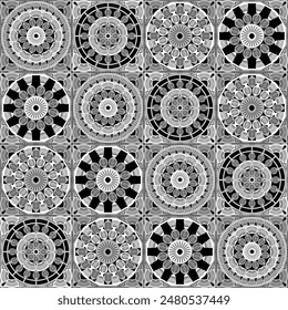 Pattern with crochet granny square wallpaper handmade decorative art design print 