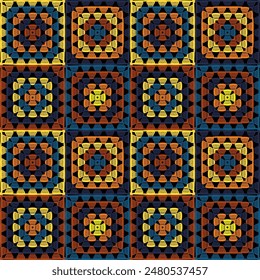 Patrón con ganchillo granny Fondo de pantalla cuadrado hecho a mano arte decorativo impresión de diseño 