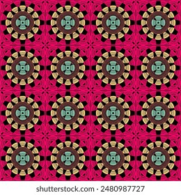 Pattern with crochet granny square wallpaper handmade decorative art design print 