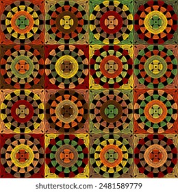 Pattern with crochet granny square wallpaper handmade decorative art design print 