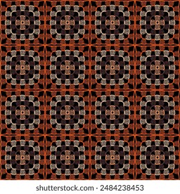 Pattern with crochet granny square wallpaper handmade decorative art design print 