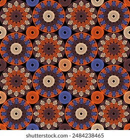 Pattern with crochet granny square wallpaper handmade decorative art design print 
