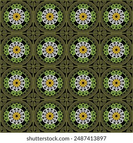 Pattern with crochet granny square wallpaper handmade decorative art design print 