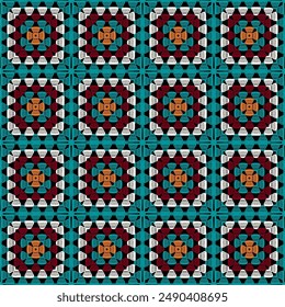 Muster mit Häkelgranny quadratischen Bildschirmhintergrund handgemachte dekorative Kunst Design-Druck 