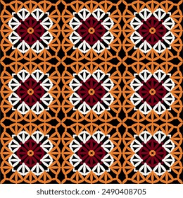 Pattern with crochet granny square wallpaper handmade decorative art design print 