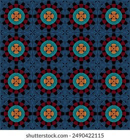 Pattern with crochet granny square wallpaper handmade decorative art design print 