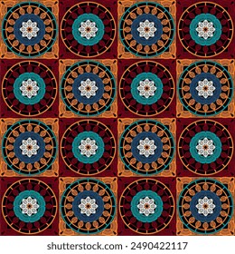 Pattern with crochet granny square wallpaper handmade decorative art design print 