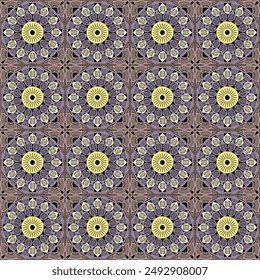 Pattern with crochet granny square wallpaper handmade decorative art design print 