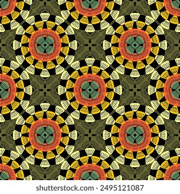 Pattern with crochet granny square wallpaper handmade decorative art design print 