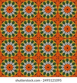 Pattern with crochet granny square wallpaper handmade decorative art design print 