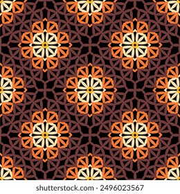 Pattern with crochet granny square wallpaper handmade decorative art design print 