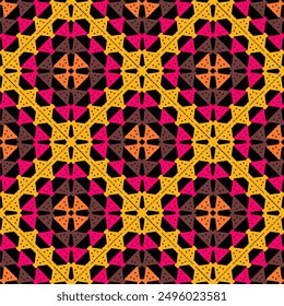 Muster mit Häkeln Granny Quadrat Tapete handgefertigte dekorative Kunst Design Print 