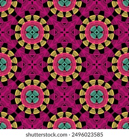 Pattern with crochet granny square wallpaper handmade decorative art design print 