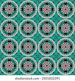 Pattern with crochet granny square wallpaper handmade decorative art design print 
