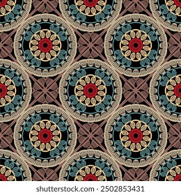 Muster mit Häkeln Granny Quadrat Tapete handgefertigte dekorative Kunst Design Print 