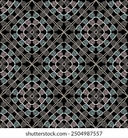 Pattern with crochet granny square wallpaper handmade decorative art design print 