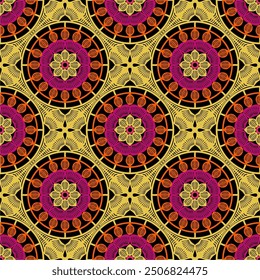 Pattern with crochet granny square wallpaper handmade decorative art design print 