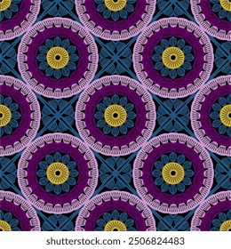 Pattern with crochet granny square wallpaper handmade decorative art design print 