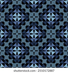 Pattern with crochet granny square wallpaper handmade decorative art design print 