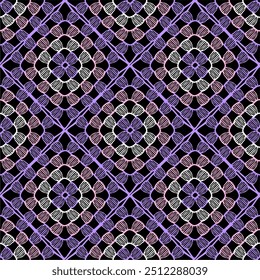 Pattern with crochet granny square wallpaper handmade decorative art design print 