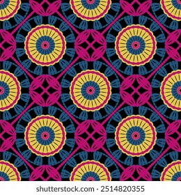 Pattern with crochet granny square wallpaper handmade decorative art design print 