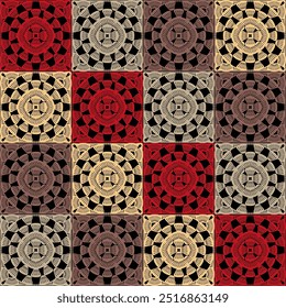 Pattern with crochet granny square wallpaper handmade decorative art design print 