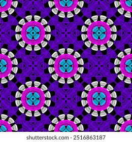 Pattern with crochet granny square wallpaper handmade decorative art design print 