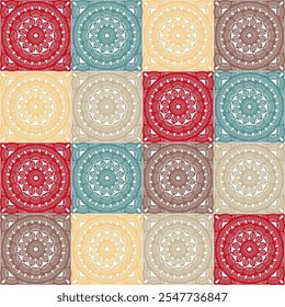 Pattern with crochet granny square wallpaper handmade decorative art design print craft handiwork 	