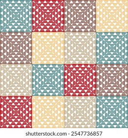 Padrão com crochê vovó quadrado papel de parede artesanal arte decorativa design impressão artesanato artesanato artesanato 	