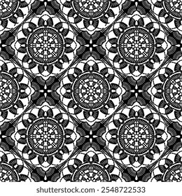 Pattern with crochet granny square wallpaper handmade decorative art design print craft handiwork 	