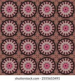 Pattern with crochet granny square wallpaper handmade decorative art design print