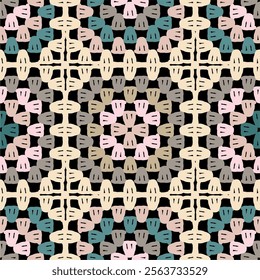Pattern with crochet granny square wallpaper handmade decorative art design print	
