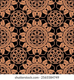  Pattern with crochet granny square wallpaper handmade decorative art design print