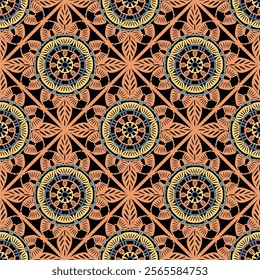  Pattern with crochet granny square wallpaper handmade decorative art design print