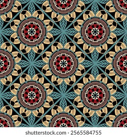  Pattern with crochet granny square wallpaper handmade decorative art design print