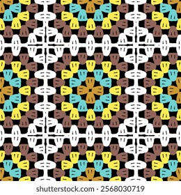  Pattern with crochet granny square wallpaper handmade decorative art design print
