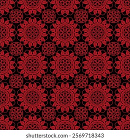 Pattern with crochet granny square wallpaper handmade decorative art design print